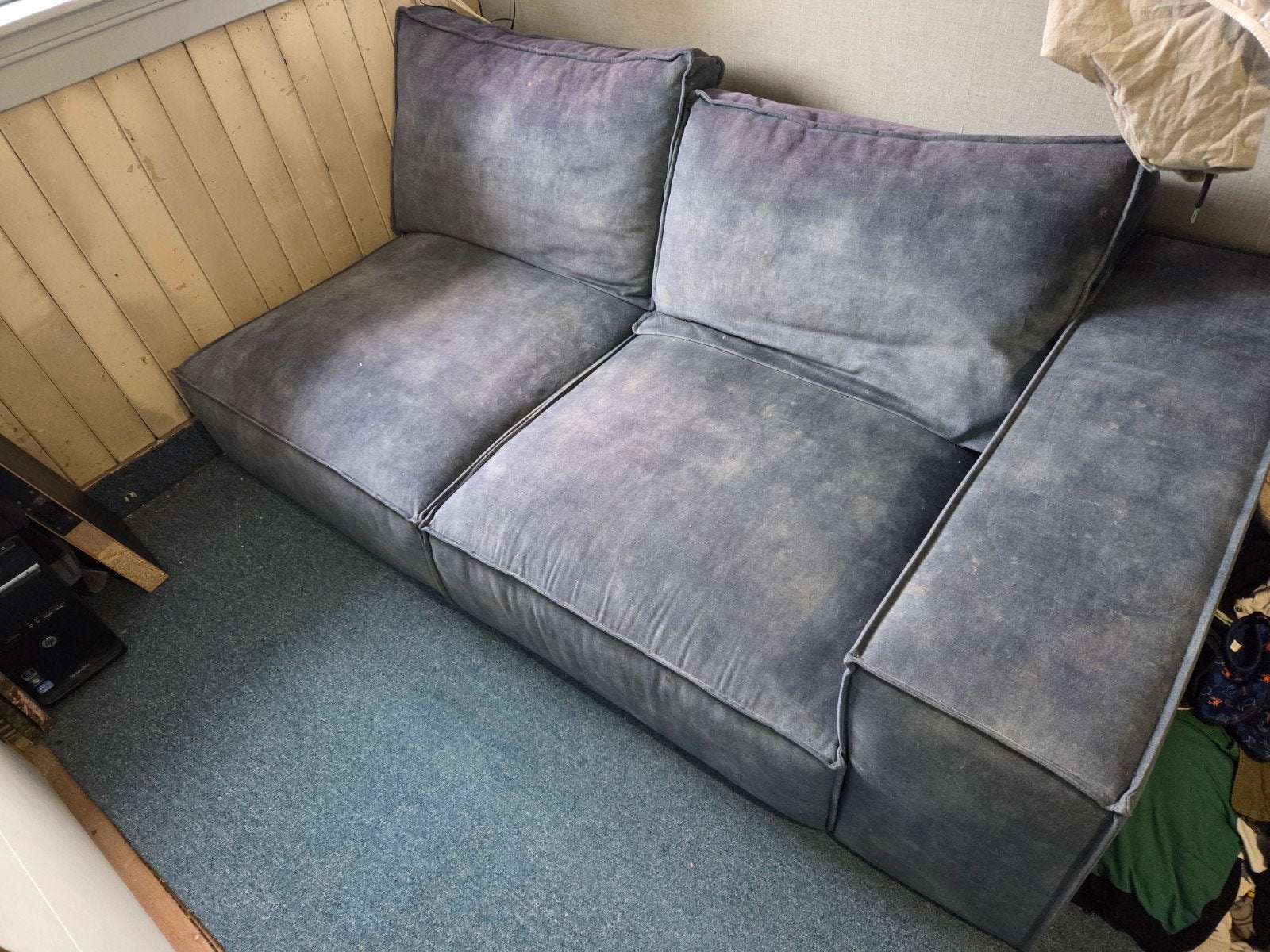 Deel hoekbank - blauw - gebruikt, Ophalen, Gebruikt, 150 tot 200 cm, Tweepersoons