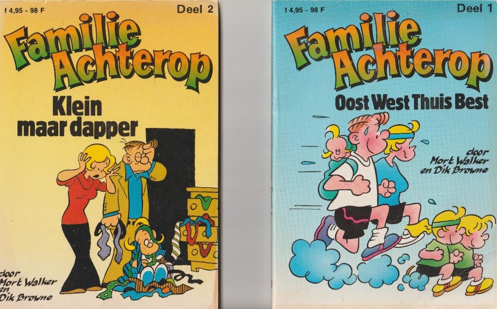 Familie Achterop deel 1 t/m 4, Boeken, Eén stripboek, Ophalen of Verzenden, Gelezen
