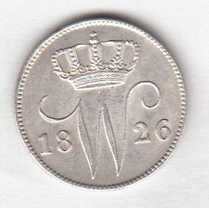 Willem I - 25 cent 1826 B mooi zilveren kwartje - Sch.297, Postzegels en Munten, Munten | Nederland, Verzenden, Koning Willem I