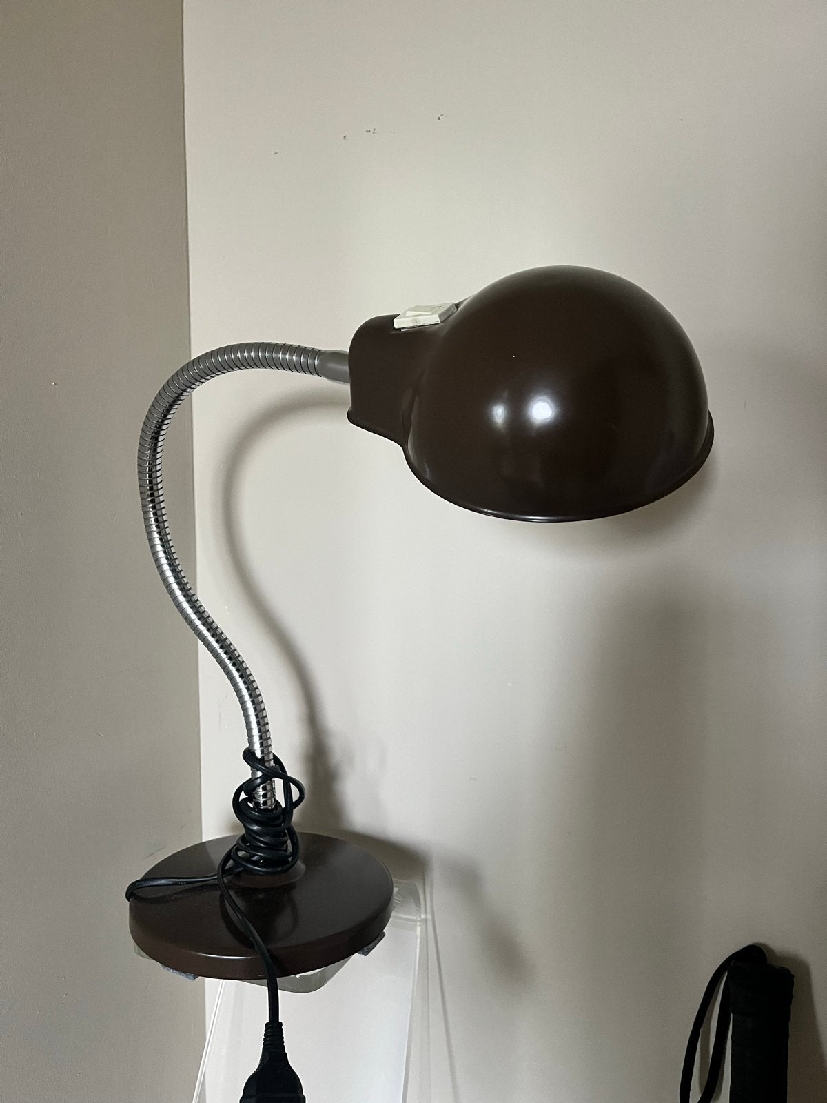 Vintage Bureaulamp - Bruin met Flexibele Arm, Ophalen of Verzenden