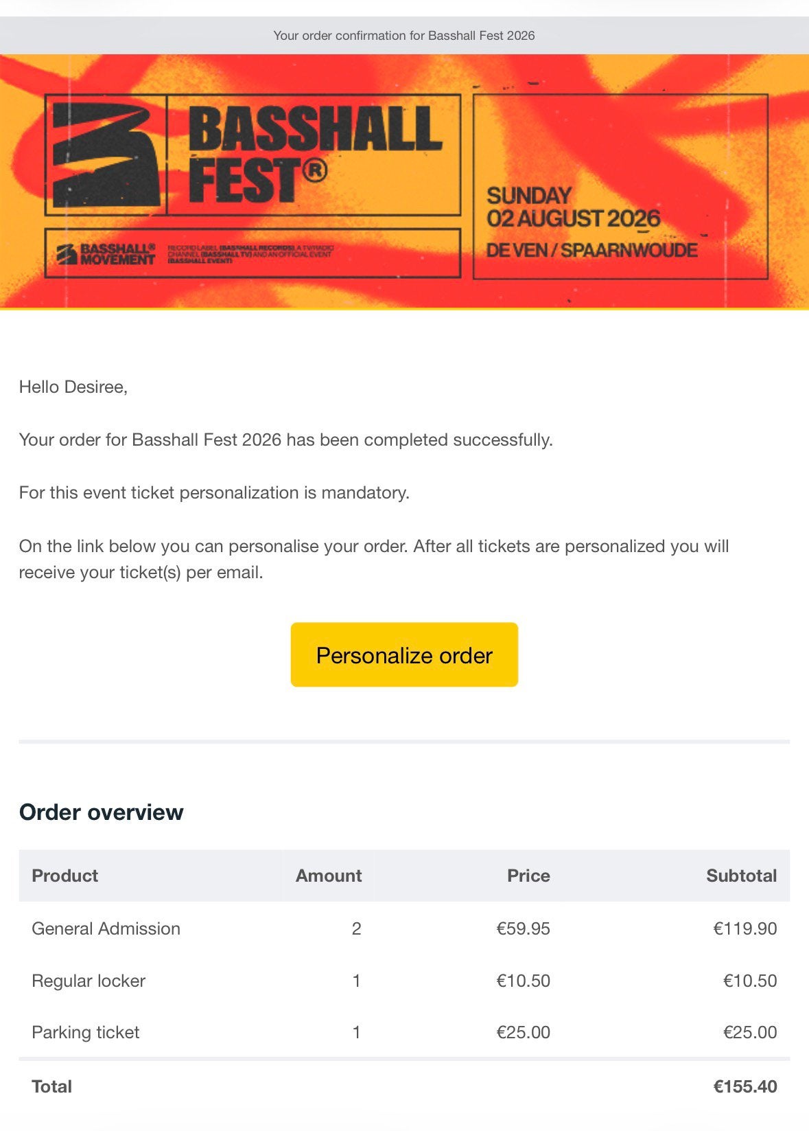 Tickets Basshall Fest 2 augustus 2026, Tickets en Kaartjes, Twee personen