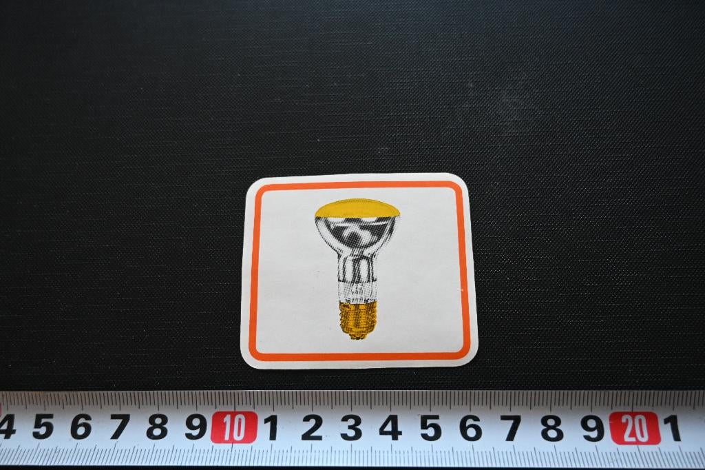 sticker philips spot gloeilamp comtalux geel yellow, Ophalen, Zo goed als nieuw