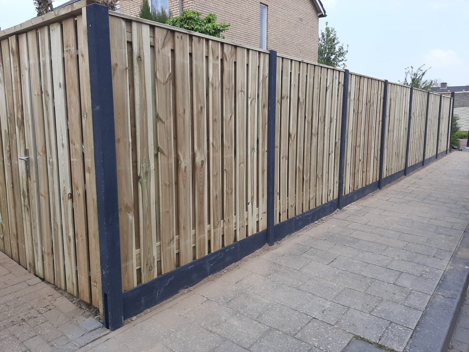 Hout-beton schutting inclusief montage!, Tuin en Terras, 1 tot 2 meter, Minder dan 3 meter, Ophalen of Verzenden, Zo goed als nieuw