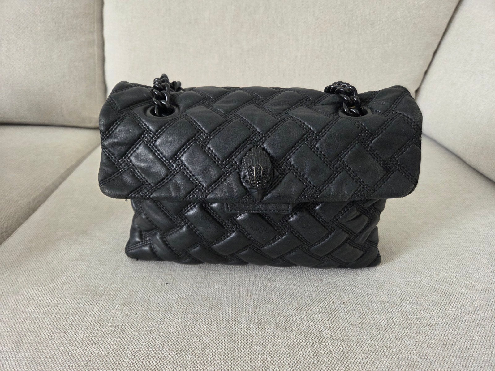 Kurt Geiger leren crossbody tas Kensington Drench zwart, Ophalen, Zo goed als nieuw, Zwart, Schoudertasje
