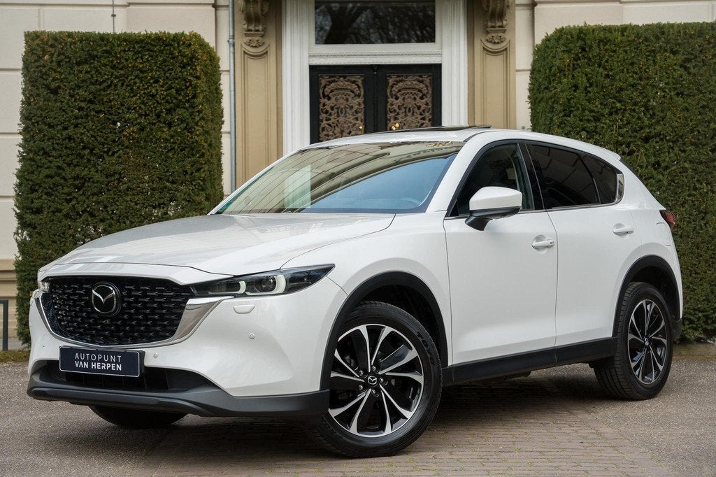 Mazda CX-5 2.5 SkyActiv-G 194 Exclusive-Line PANO | LEDER |, 12 maanden, Gebruikt, 4 cilinders, Wit
