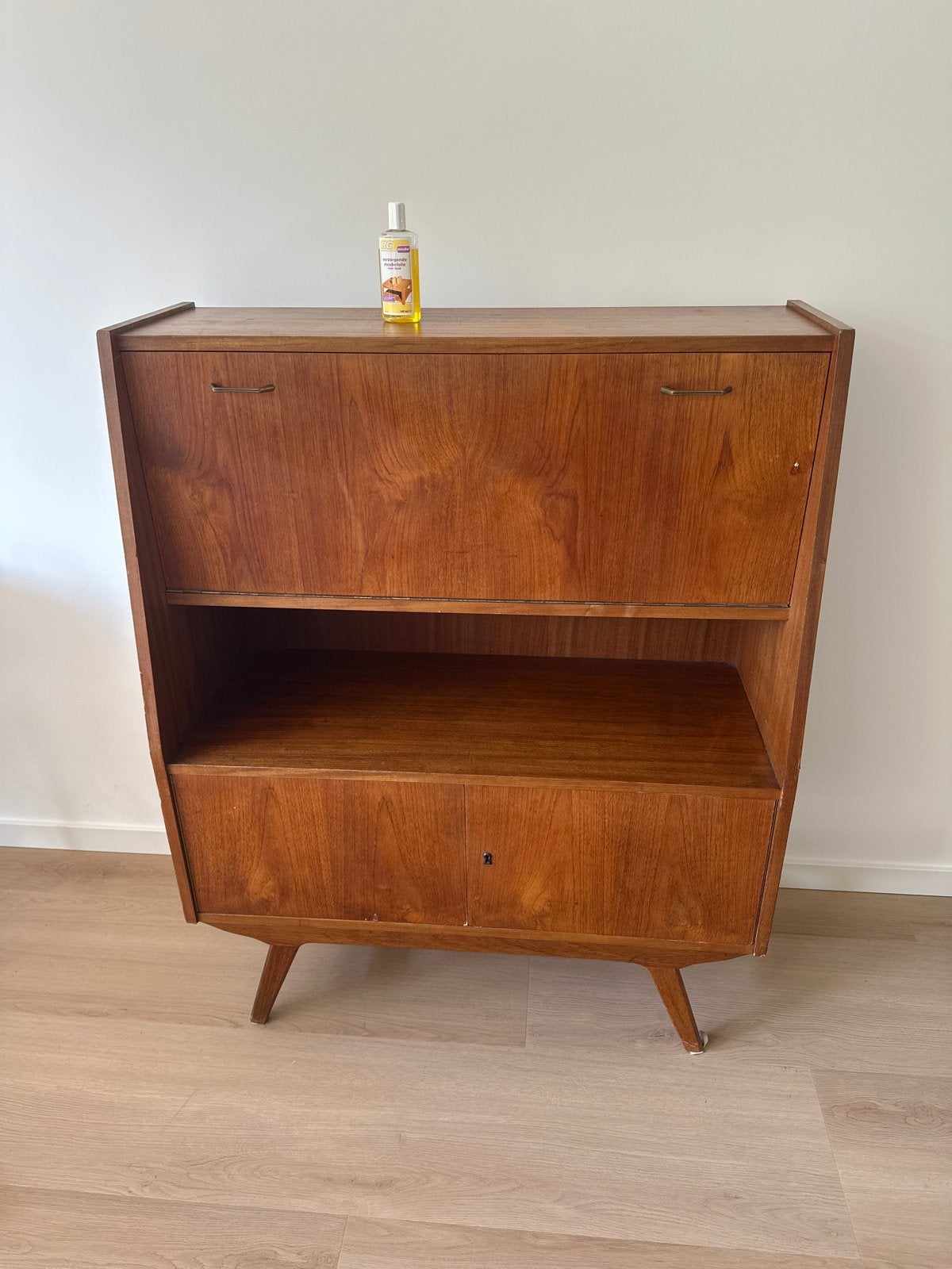 Vintage Teak Kastje met Sleutel en Teak Olie, Ophalen