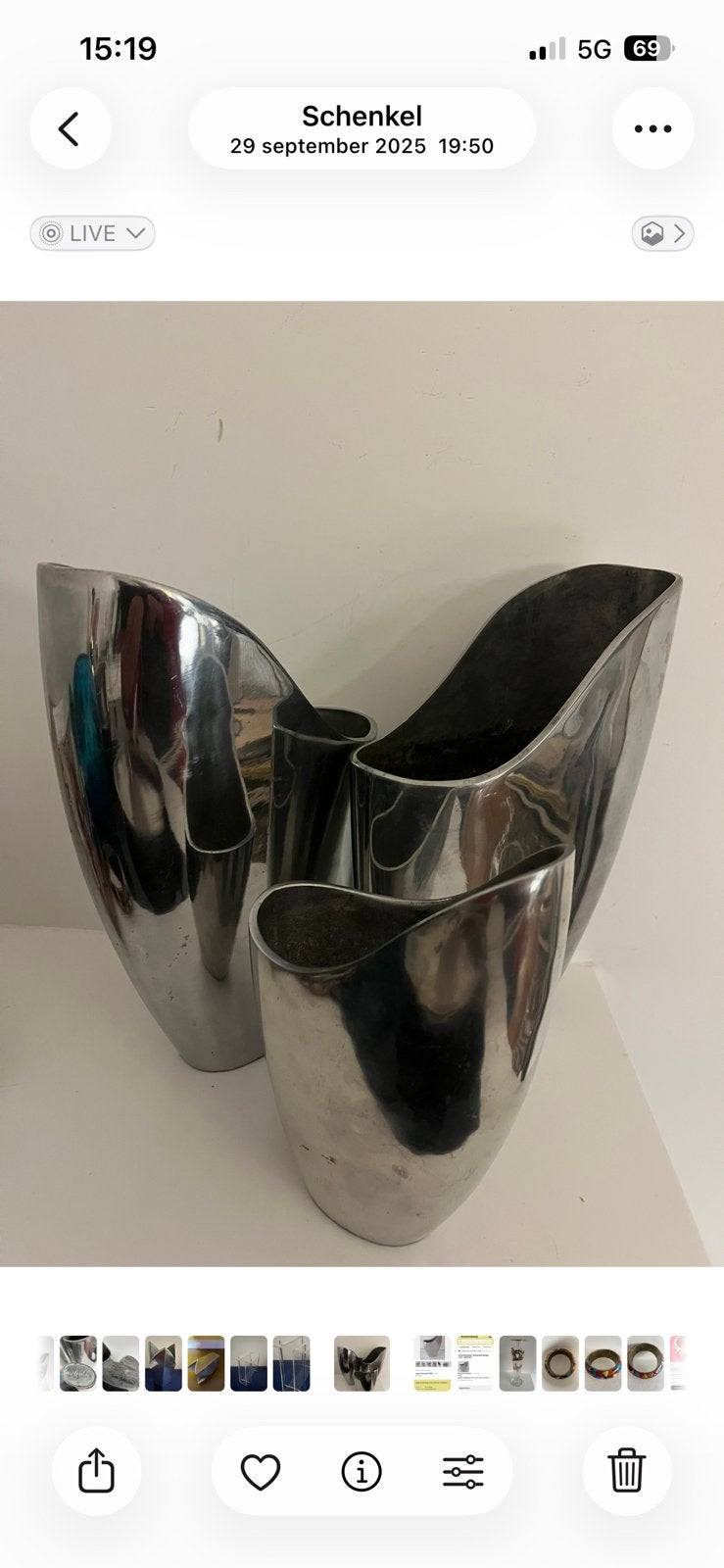 ANNA EFVERLUND. —  CAST IRON VASES. —‘80/‘90., Antiek en Kunst, Ophalen of Verzenden