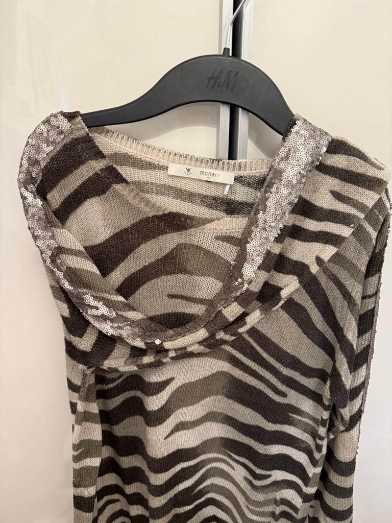 Monari gebreid vest met epauletten, Kleding | Dames, Ophalen of Verzenden, Zo goed als nieuw, Maat 38/40 (M), Bruin