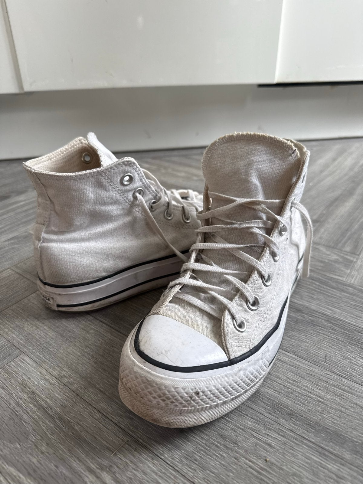 Witte hoge Converse All Star sneakers, Wit, Ophalen of Verzenden, Sneakers of Gympen, Gedragen