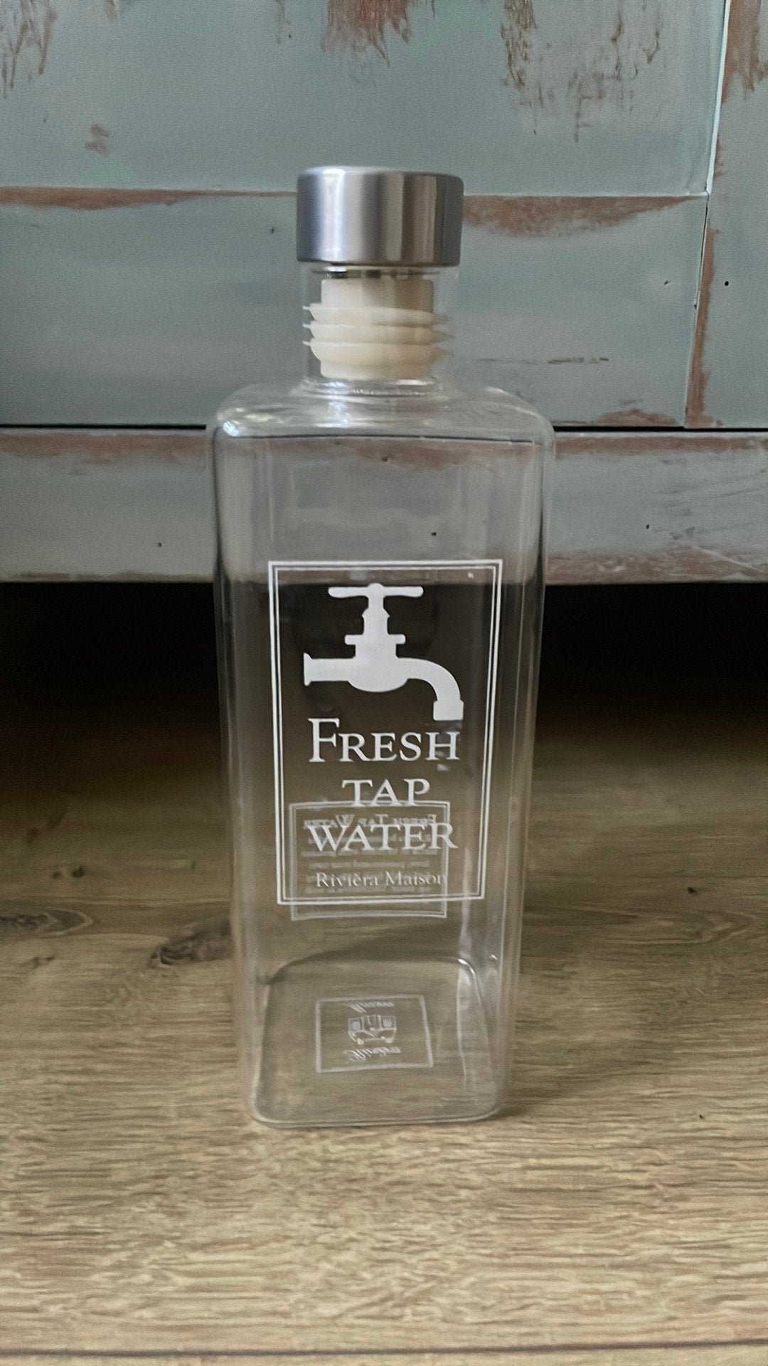 Glazen karaf fles Riviera Maison tap water met dop, Ophalen of Verzenden, Zo goed als nieuw