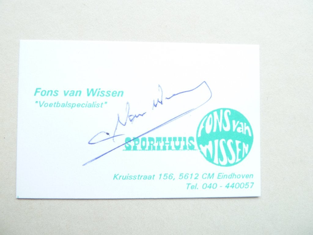 Handtekening. Fons.v.Wissen.  PSV, Ophalen of Verzenden, Zo goed als nieuw, PSV, Overige typen