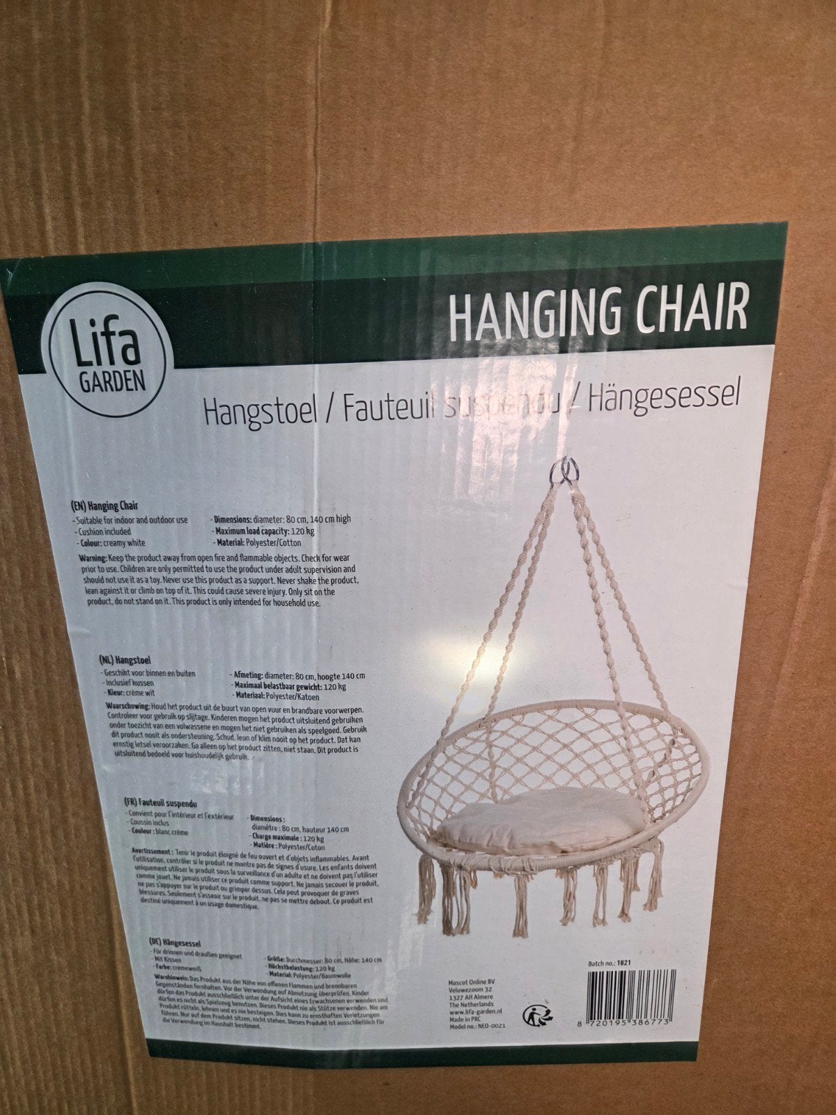 Lifa Garden Hangstoel - Crème Wit - Nieuw in doos, Ophalen of Verzenden, Nieuw