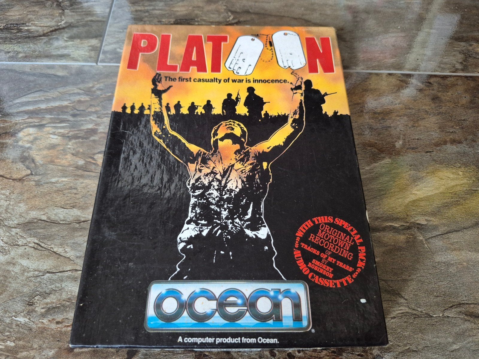 Platoon - Commodore 64 c64 (Ocean) - Vintage Game, Spelcomputers en Games, Avontuur en Actie, Gebruikt, 1 speler, Ophalen of Verzenden