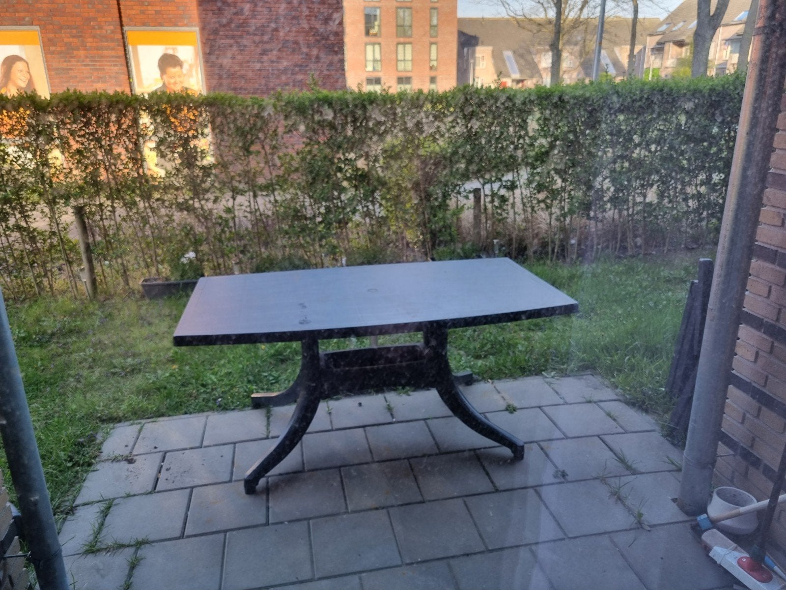 tuintafel gratis afhalen, Ophalen of Verzenden, Gebruikt, Rechthoekig, Kunststof