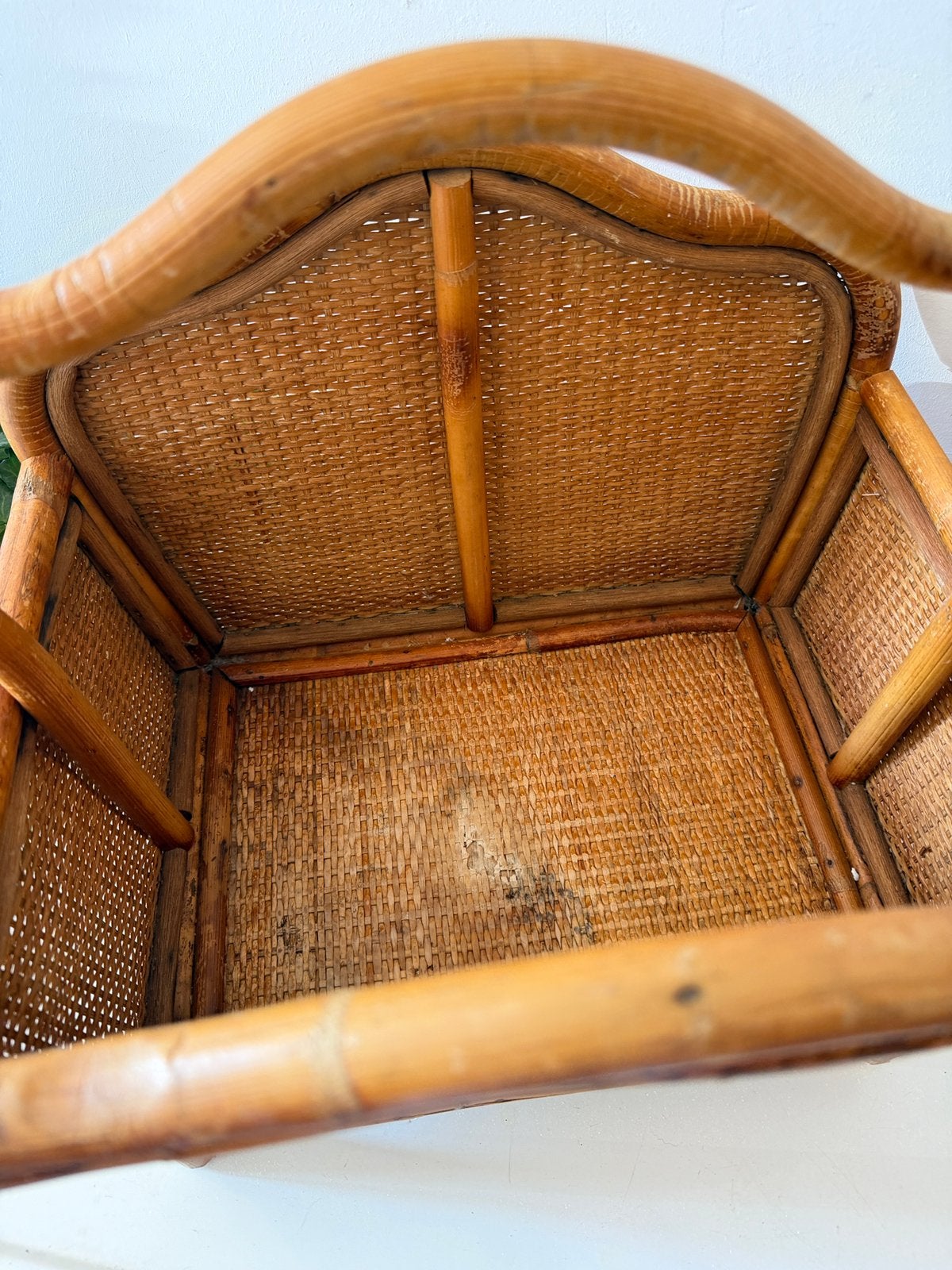 Rotan vintage lectuurmand, Ophalen of Verzenden