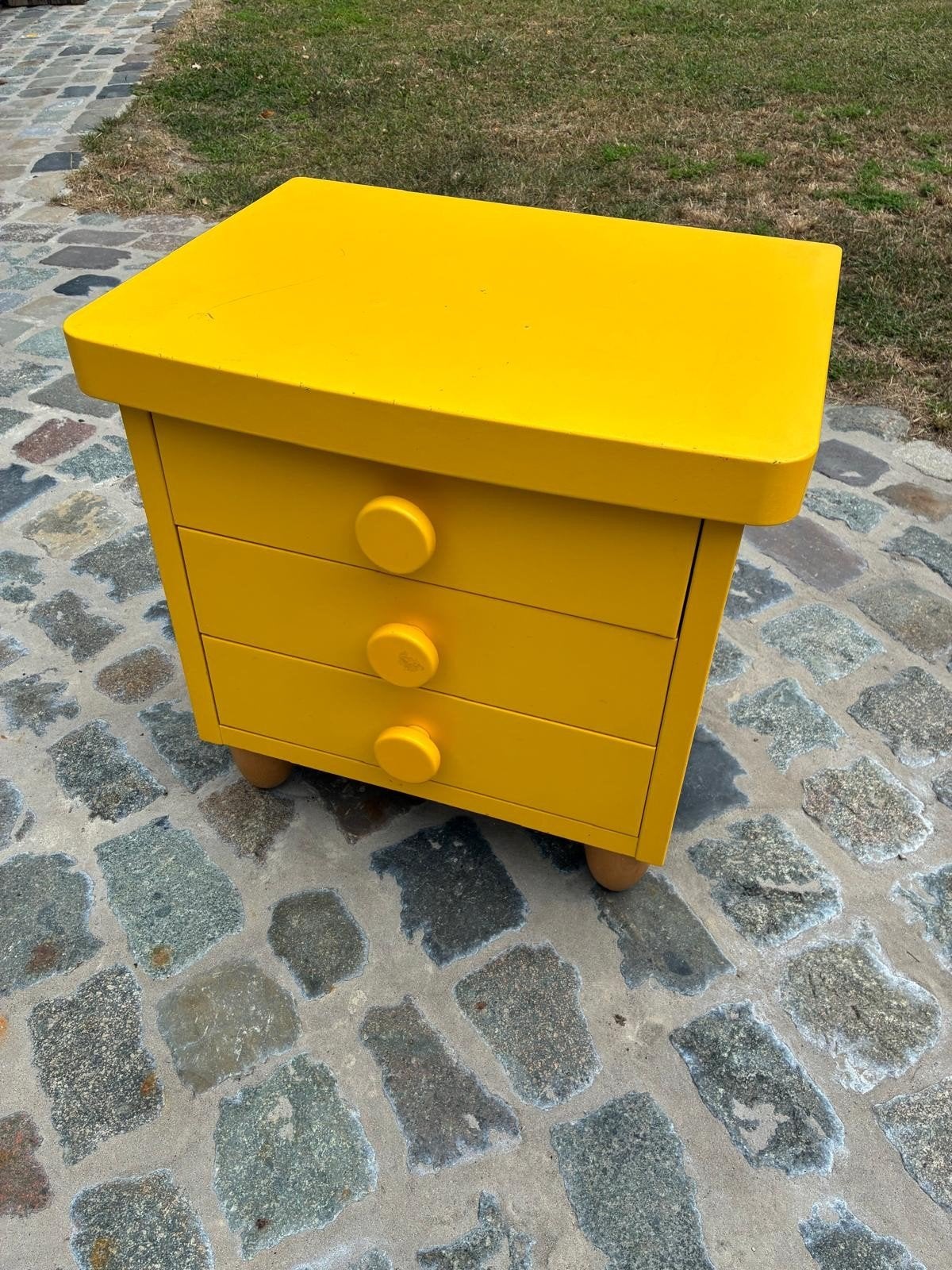 leuk klein geel kastje, ladenkast, Ophalen, Minder dan 50 cm, 3 of 4 laden, Minder dan 100 cm