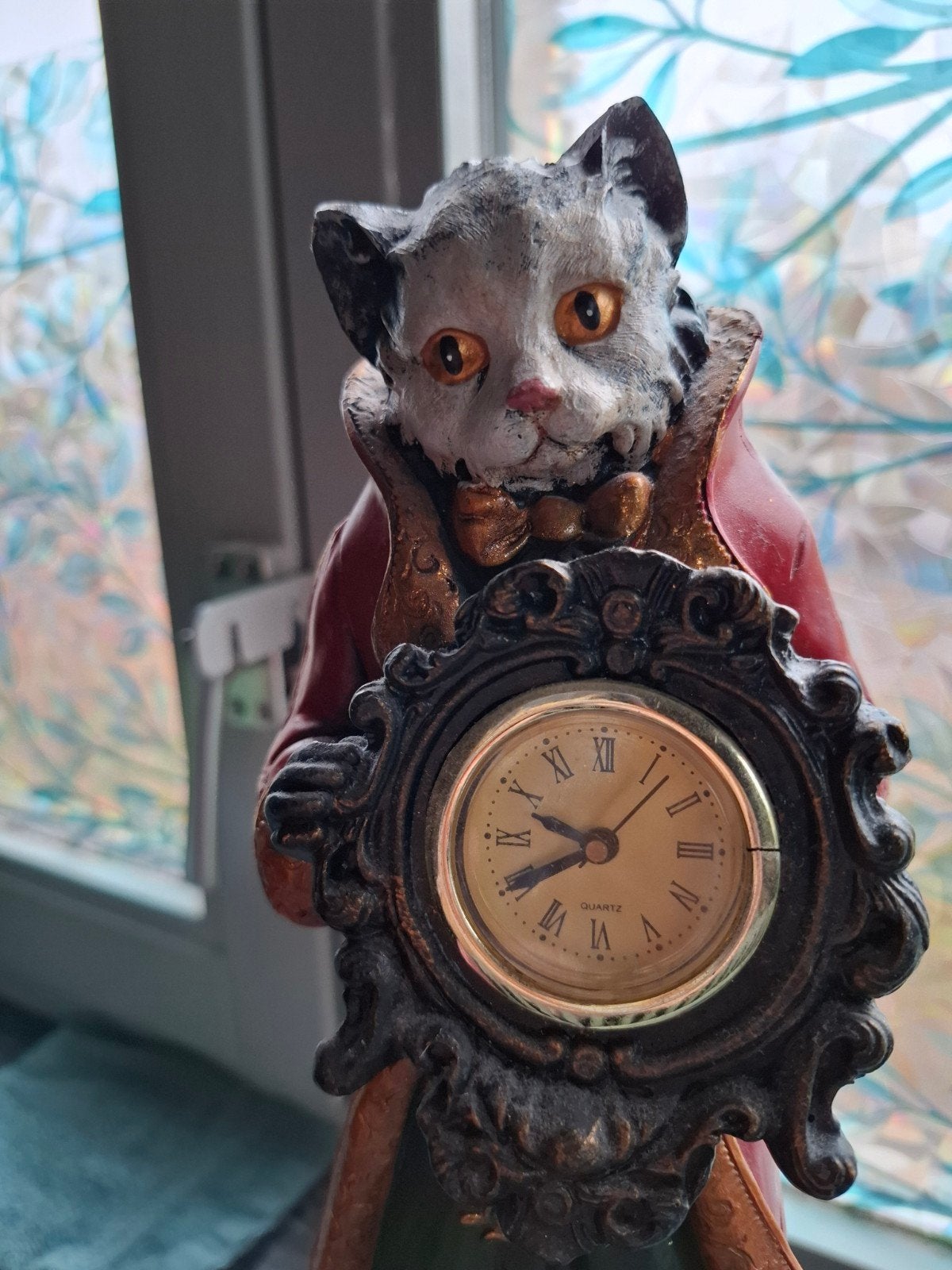 Uniek Kattenbeeldje met Klokje ., Ophalen of Verzenden, Zo goed als nieuw
