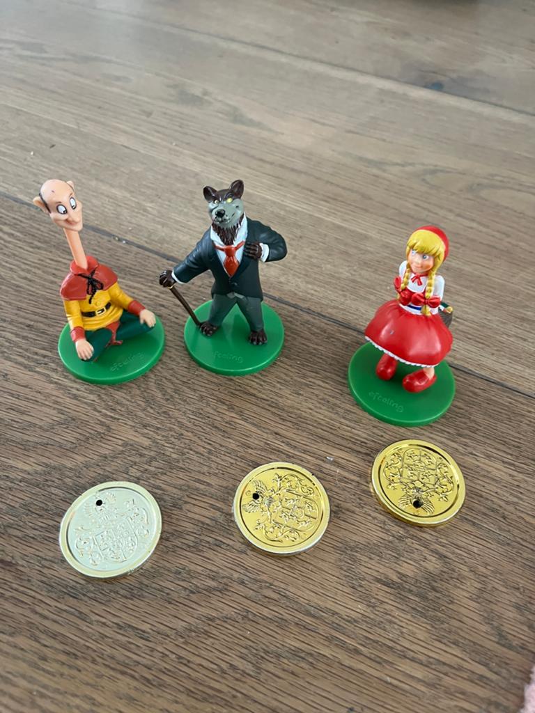 Efteling beeldjes en munten - Roodkapje, Wolf, Ezeltje, Ophalen of Verzenden, Gebruikt, Overige typen