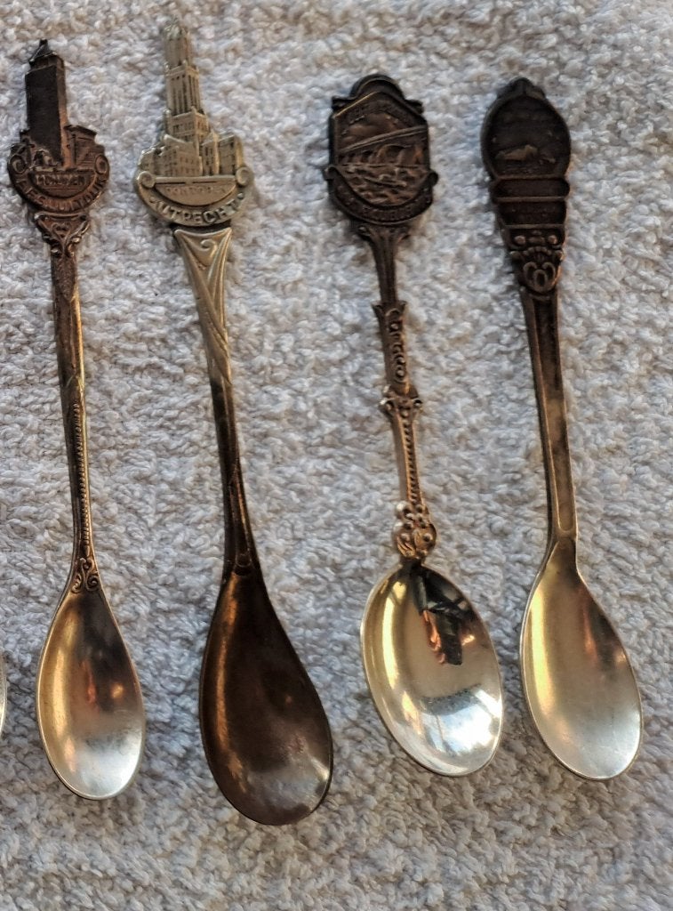 10 stuks vintage verzilverde theelepeltjes, Antiek en Kunst, Ophalen of Verzenden