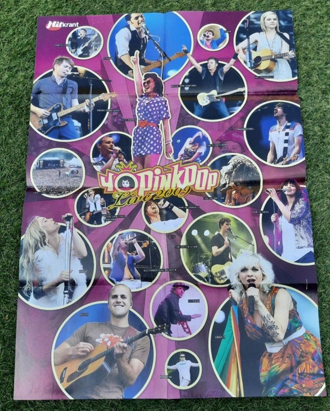 Grote Poster Hitkrant 2009 PinkPop Live / Lady Gaga, Verzamelen, Ophalen of Verzenden, Gebruikt, A1 t/m A3, Muziek