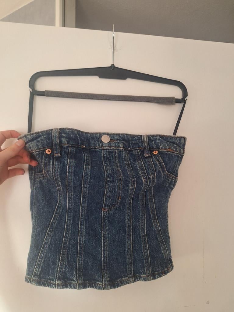 Spijkerstof topje H&M Divided, H&M, Blauw, Ophalen of Verzenden, Zonder mouw