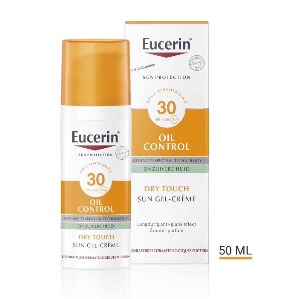 Eucerin Sun Oil Control Gel-Crème SPF30 50ml, Verzenden, Nieuw, Gehele gezicht, Verzorging