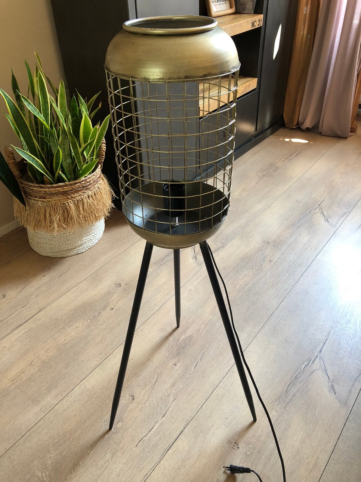 Staande lamp, Ophalen, E27 (groot), Zo goed als nieuw, Minder dan 100 cm
