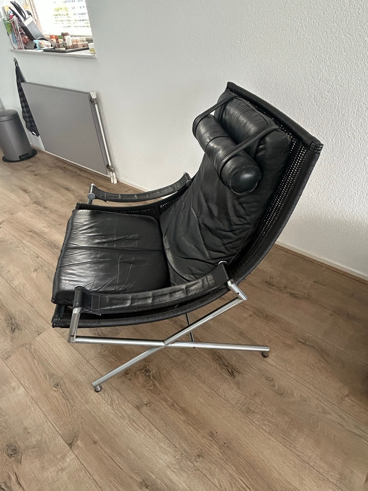 Gerard van den Berg fauteuil in originele staat, Huis en Inrichting, Fauteuils, Ophalen, Gebruikt, 100 tot 125 cm, Leer