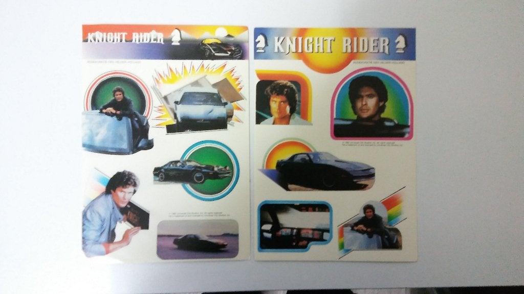 Knight Rider Michael Knight Kitt Tv serie stickervellen set, Ophalen of Verzenden, Zo goed als nieuw, Overige typen