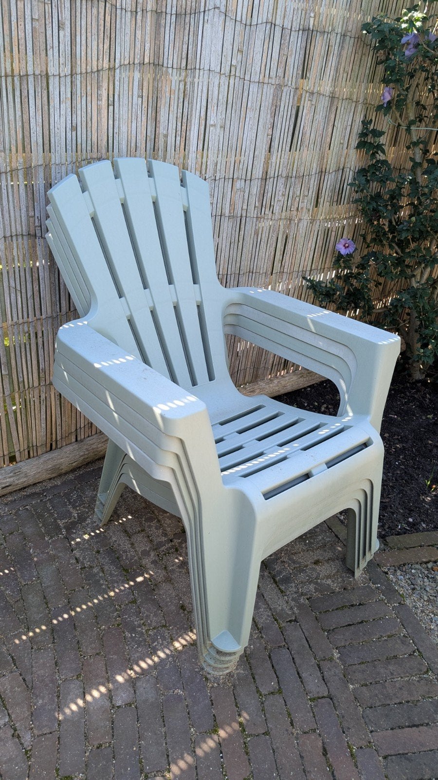 Leen Bakker loungestoelen Maryland, lichtgroen, 4 stuks, Tuin en Terras, Ophalen, Gebruikt, Kunststof, Stapelbaar