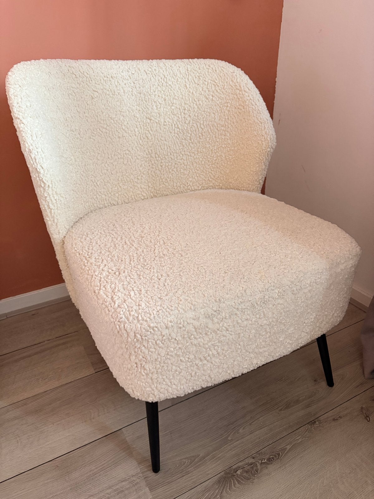 Teddy stof fauteuil - Zo goed als nieuw, Wit, Ophalen of Verzenden, Zo goed als nieuw, Eén