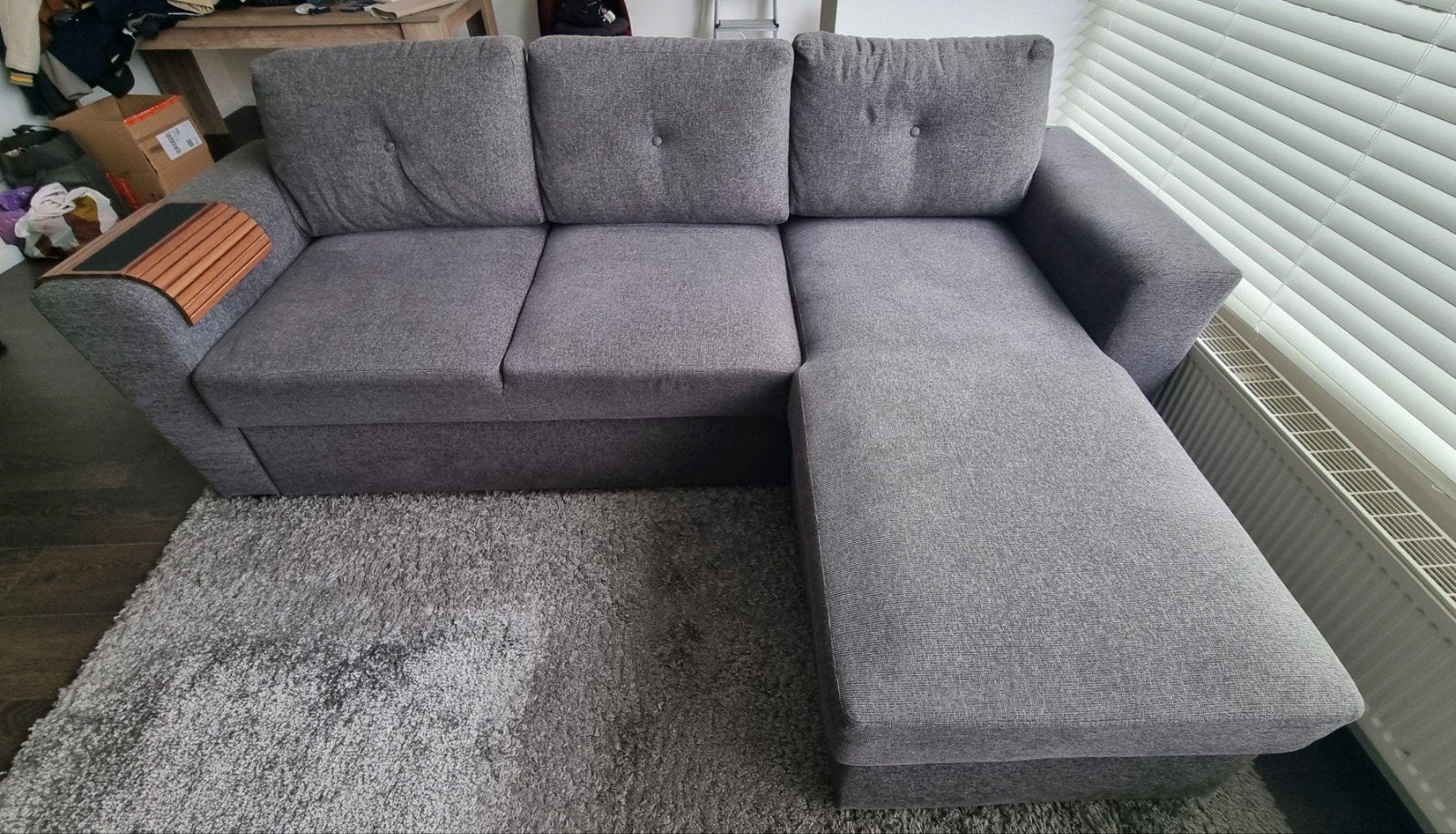 Slaapbank Vejlby Jysk - Zeer goede staat!, Huis en Inrichting, Ophalen, Tweepersoons, Zo goed als nieuw, Grijs
