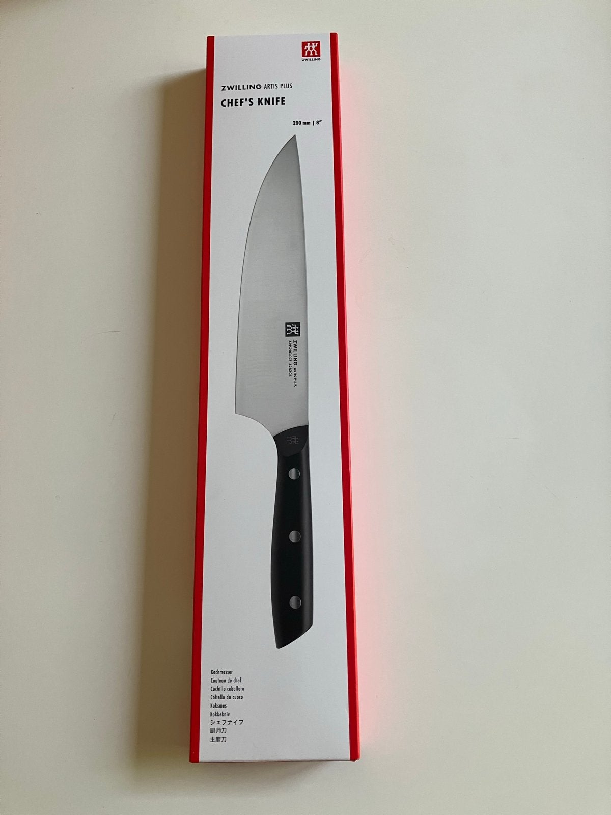 ZWILLING Artis Plus koksmes 200mm - Nieuw in doos, Overige typen, Ophalen of Verzenden, Metaal, Overige merken