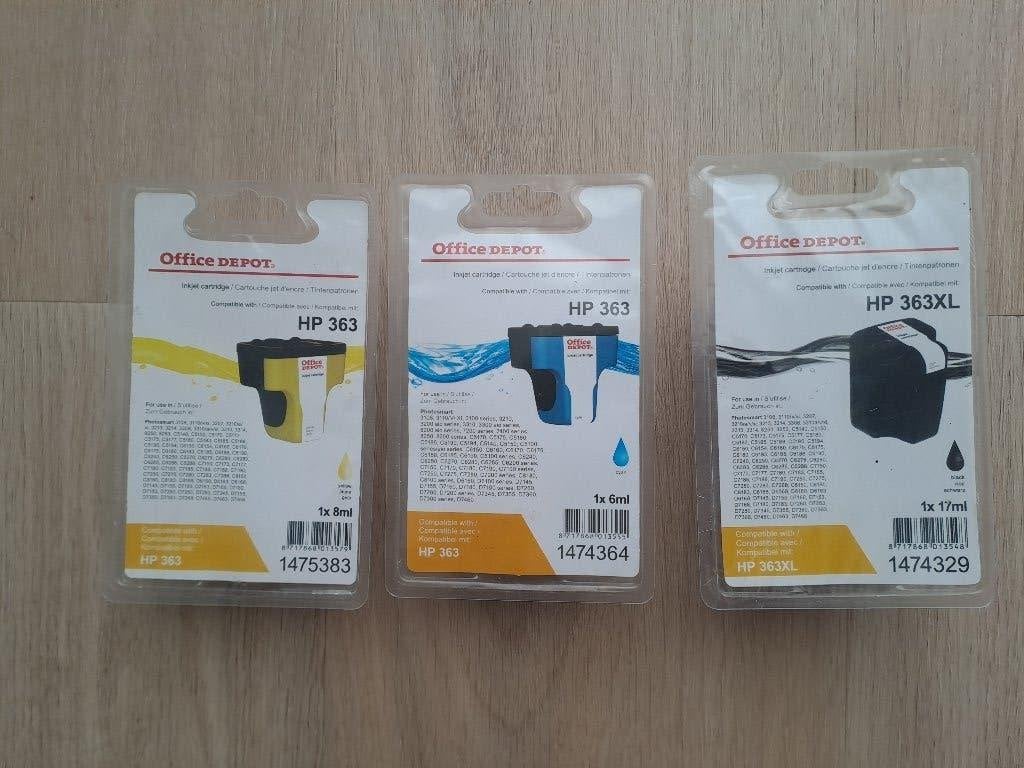 Cartridge HP363 geel en blauw + HP363XL zwart, Computers en Software, Printerbenodigdheden, Ophalen of Verzenden, Nieuw, Cartridge