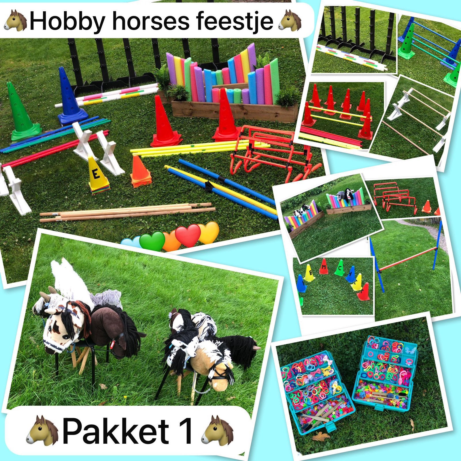 Hobby horses feestje stokpaardjes hindernissen, Ophalen