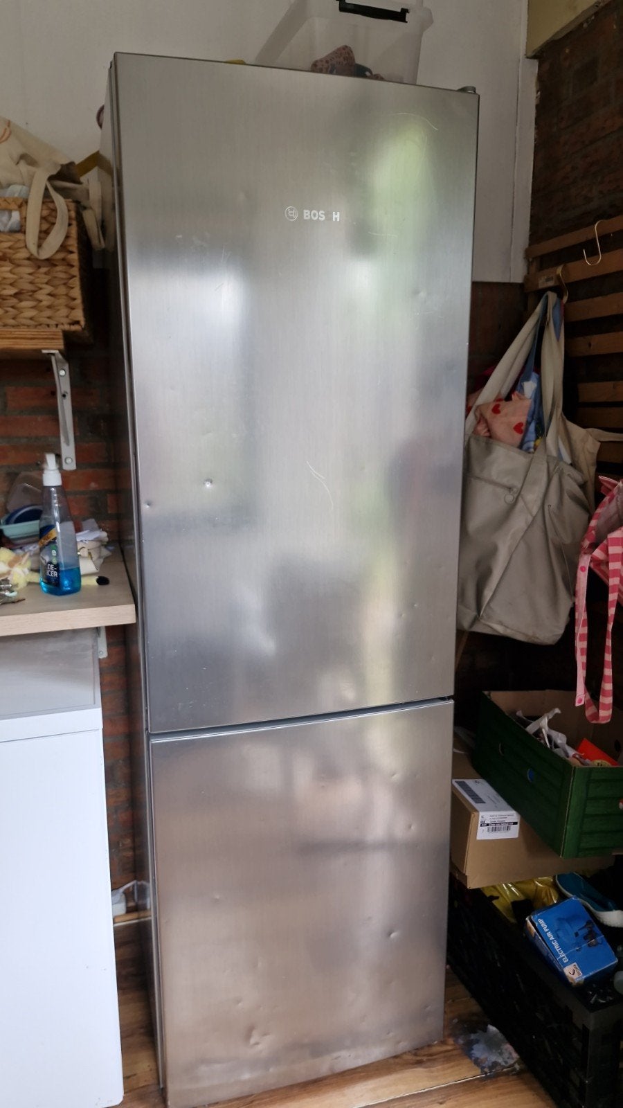 Bosch Koel-vriescombinatie RVS - Gebruikt, Ophalen, Gebruikt, 200 liter of meer, 60 cm of meer