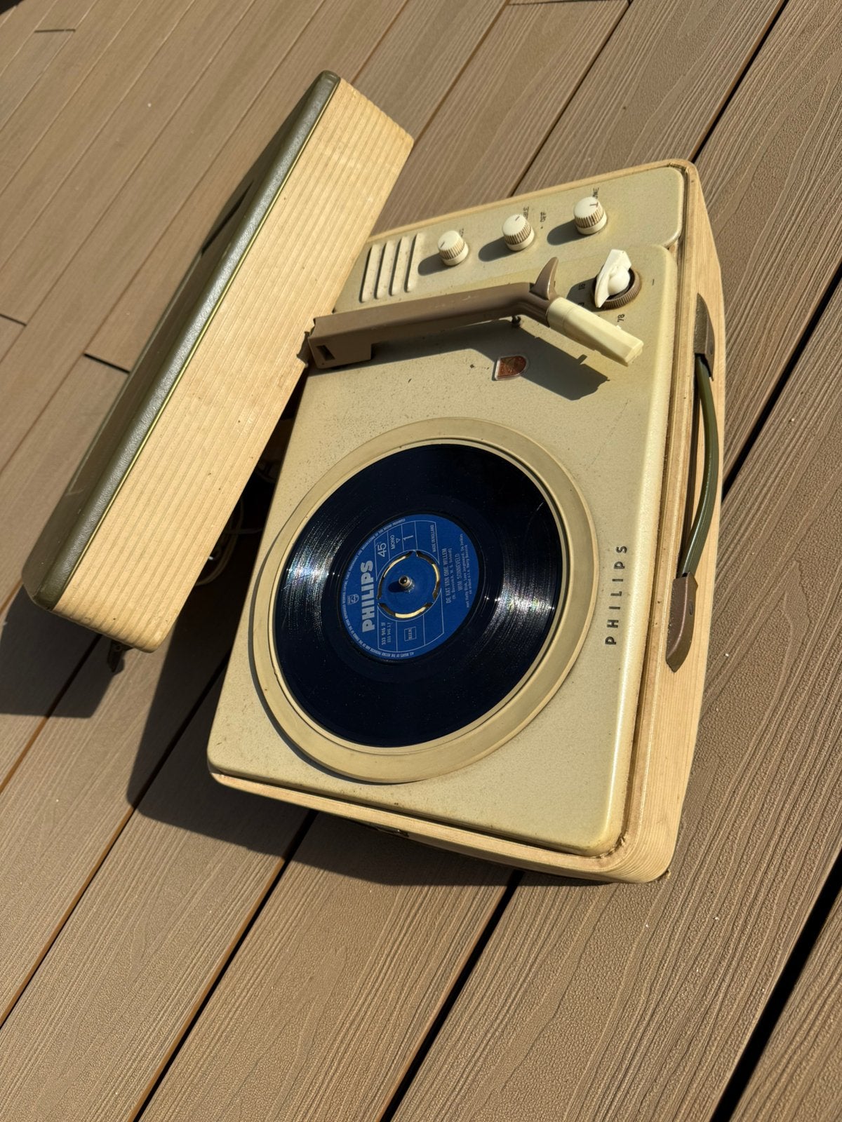 Retro Vintage Philips platenspeler – Jaren 50/60, Audio, Tv en Foto, Ophalen, Gebruikt, Philips
