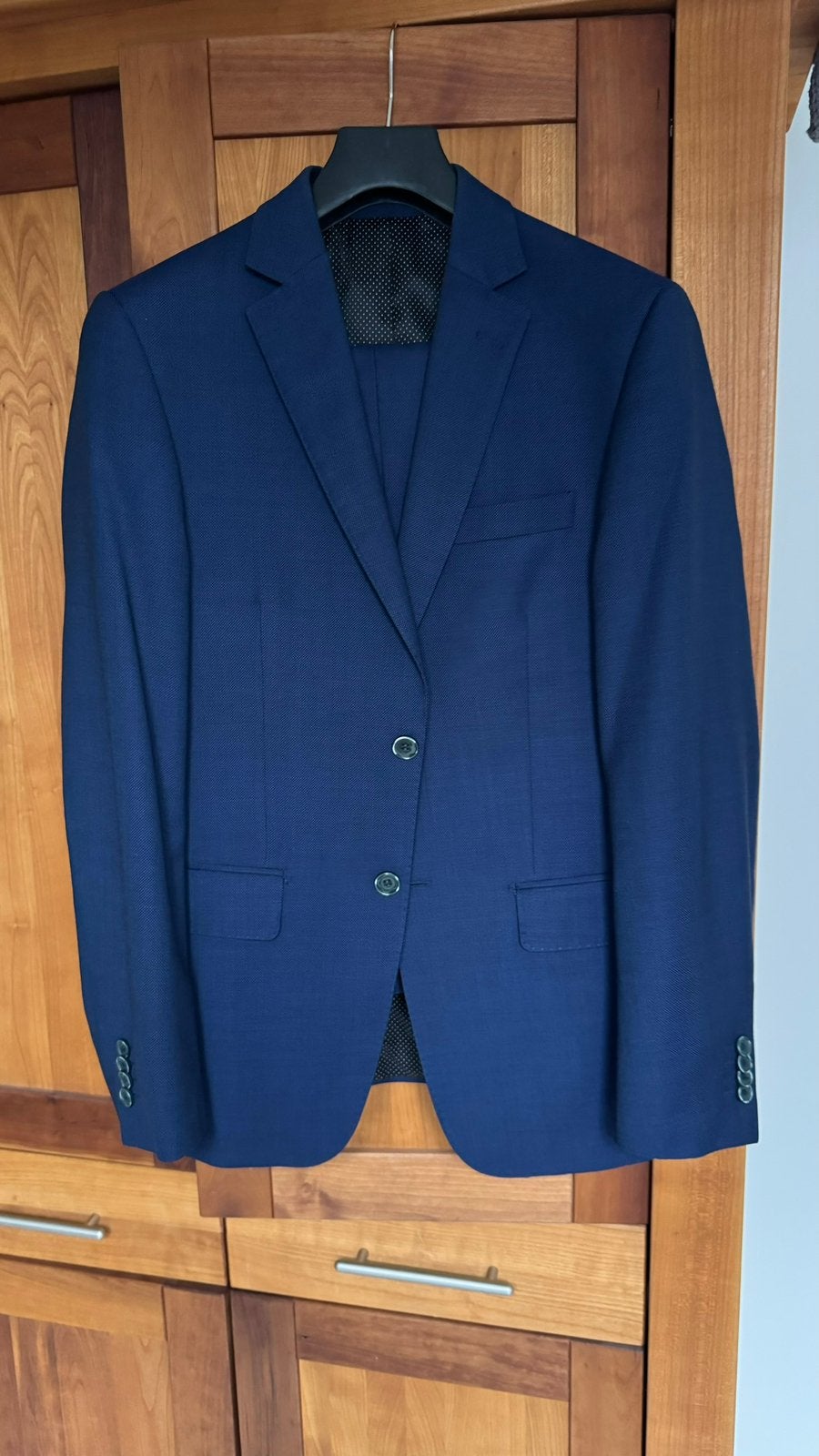 Blauw kostuum | pak | heren | 46 S, Kleding | Heren, Kostuums en Colberts, Ophalen, Gedragen, Maat 46 (S) of kleiner, Blauw