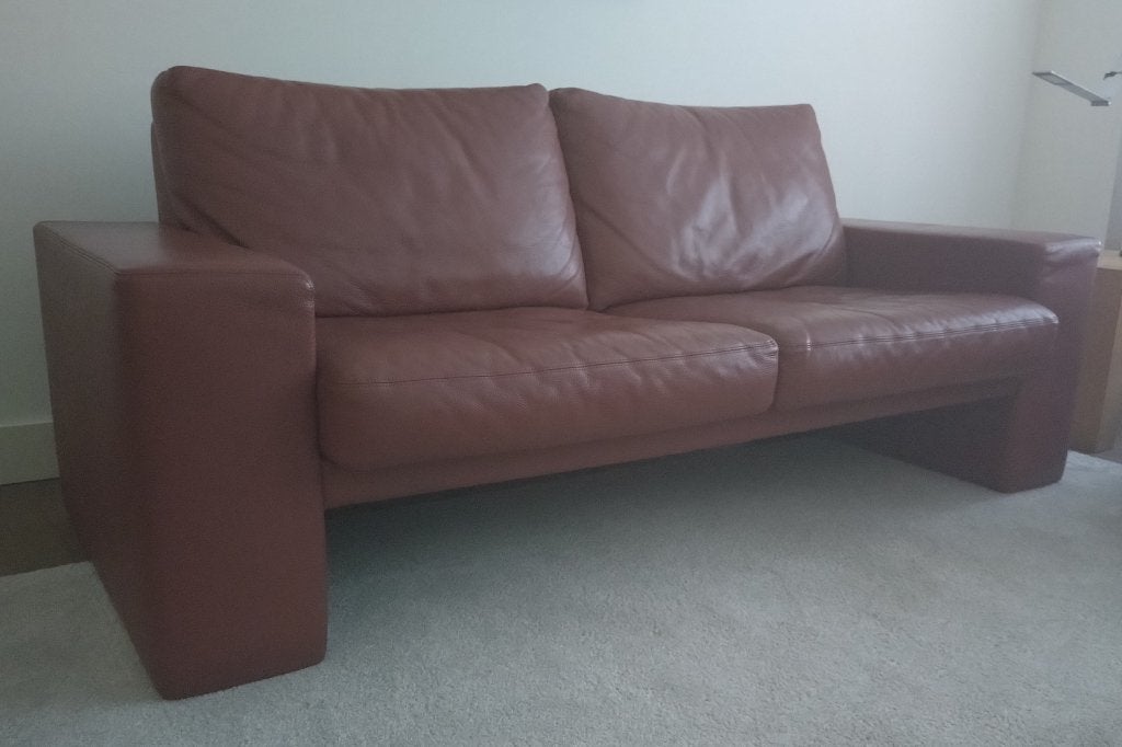 Leren bankstel, Ophalen, Strak modern, Gebruikt, 150 tot 200 cm