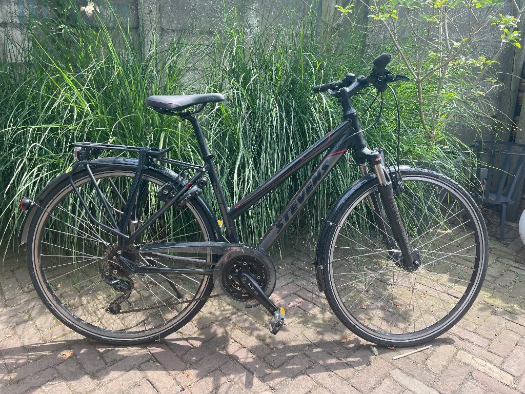 Zwarte fiets Stevens Primera Luxe 18’’ 46 cm, Gebruikt, Velgrem, Versnellingen, Minder dan 47 cm