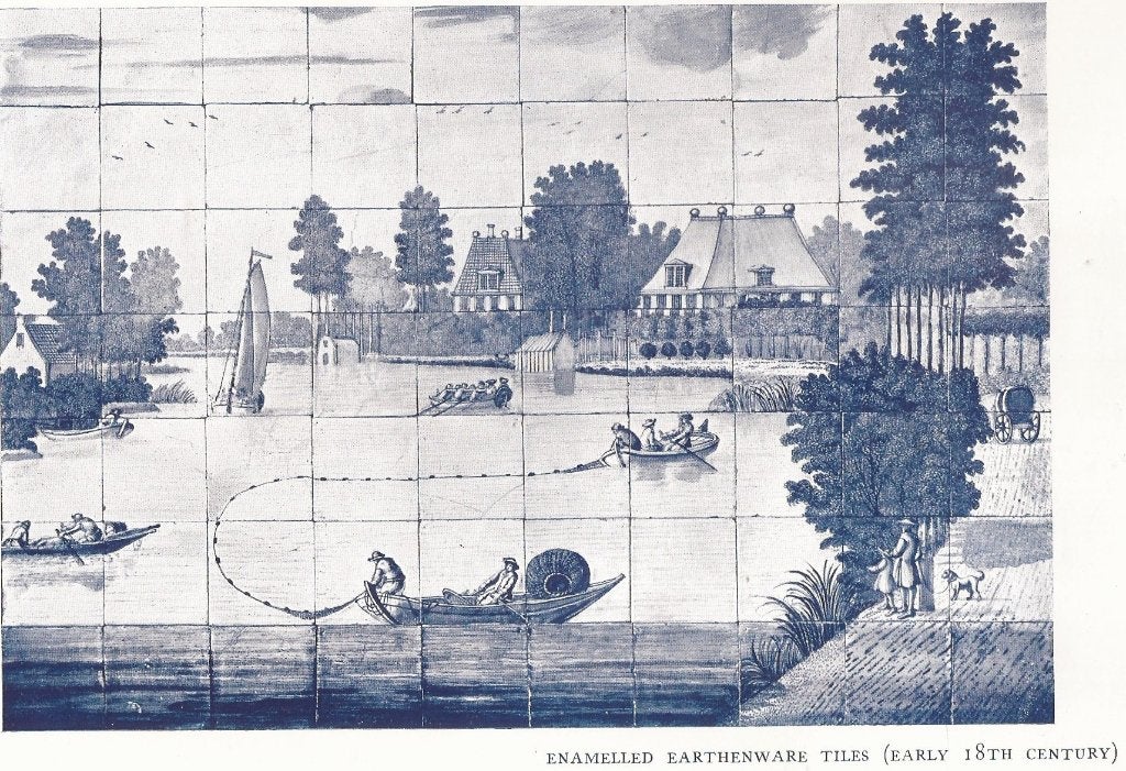 Afbeelding Tegeltableau Kasteel Croonenburg Kroonenburg, Ophalen of Verzenden, Origineel, 14 cm, 20 cm