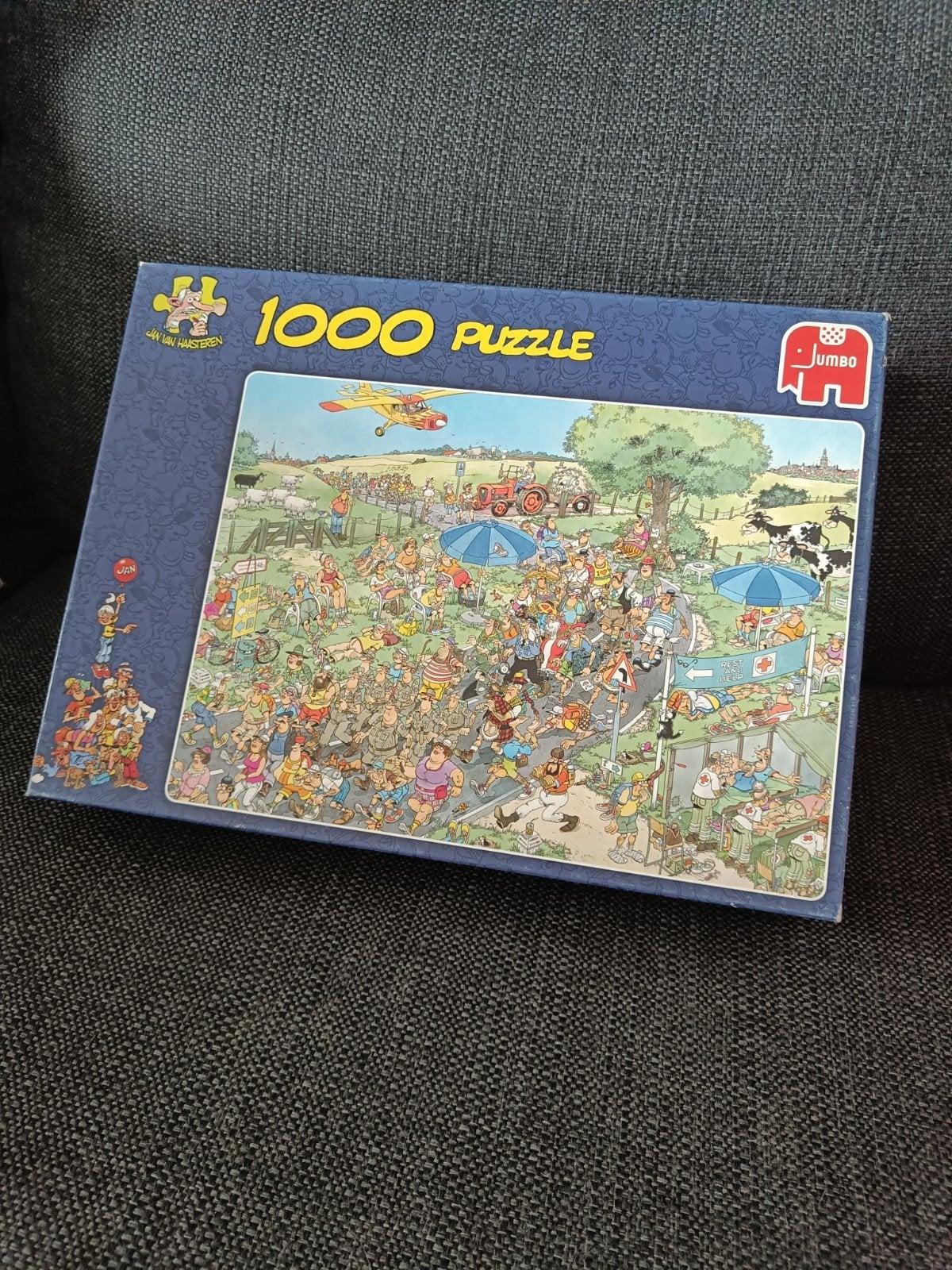 Jan van Haasteren 1000 stukjes puzzel - De Elfstedentocht, Hobby en Vrije tijd, Denksport en Puzzels, Ophalen of Verzenden, 500 t/m 1500 stukjes