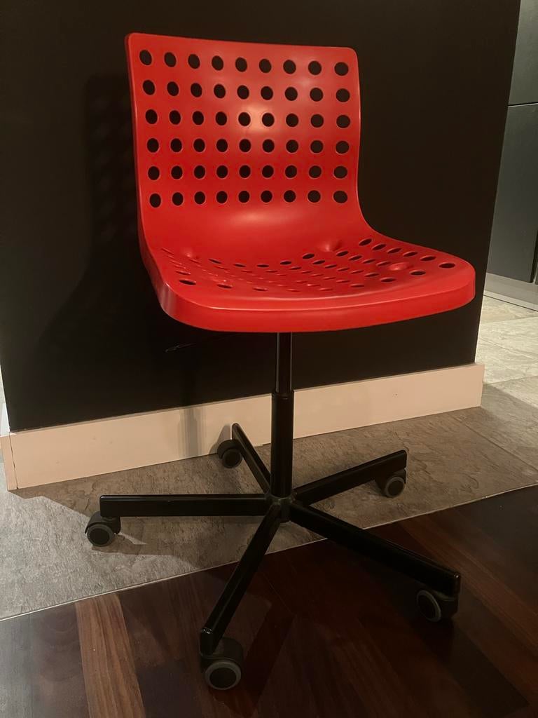 IKEA SKALBERG / SPORREN Bureaustoel Rood - Verstelbaar, Huis en Inrichting, Bureaustoelen, Ophalen, Gebruikt, Rood, Bureaustoel