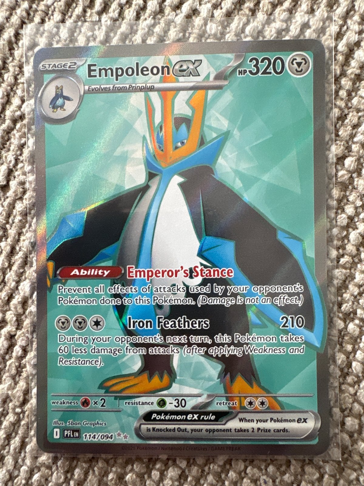 Empoleon EX 114/094 - PFL, Ophalen of Verzenden, Zo goed als nieuw, Losse kaart, Foil