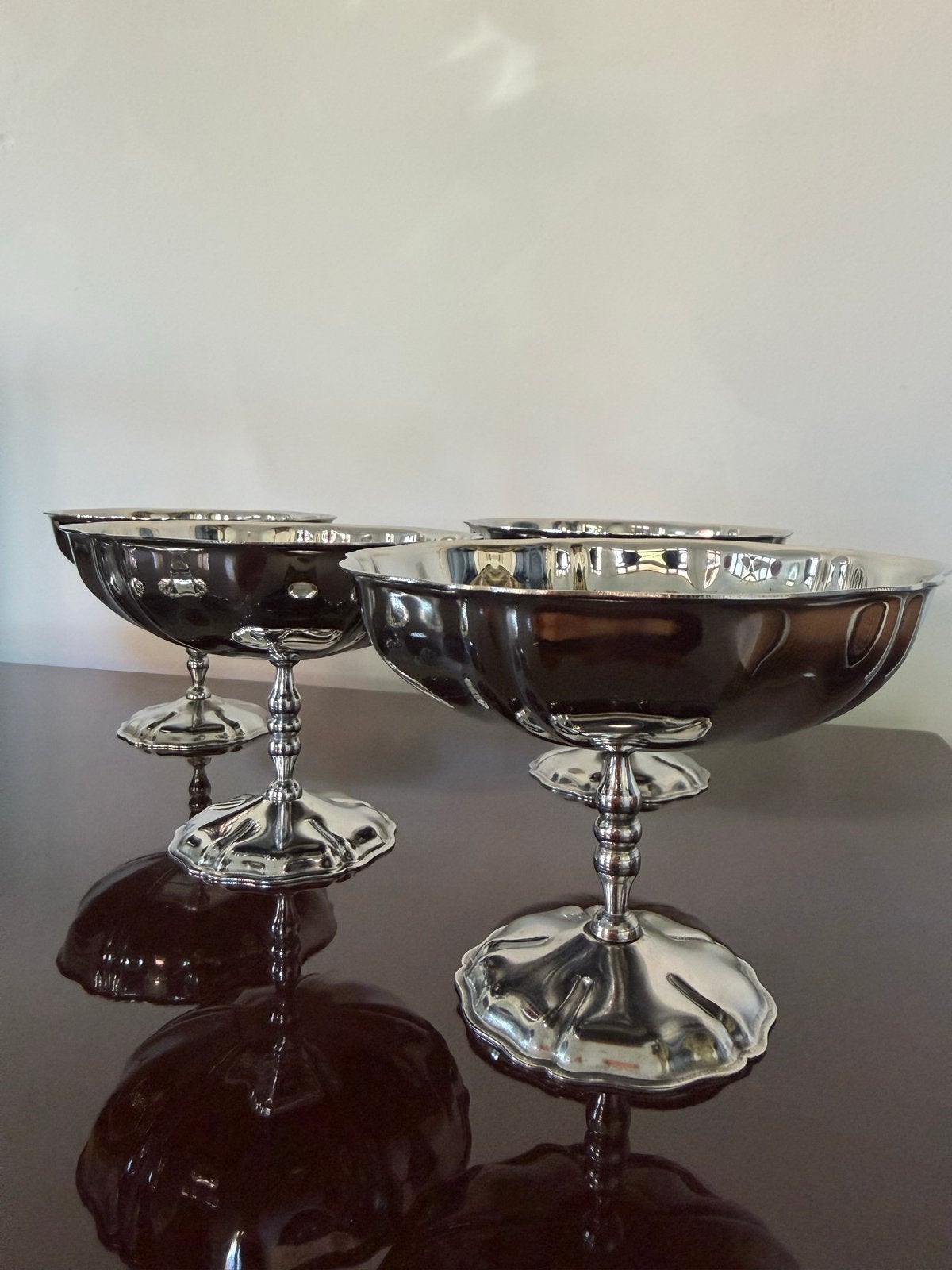 Set van 6 verzilverde ijs coupes, Ophalen