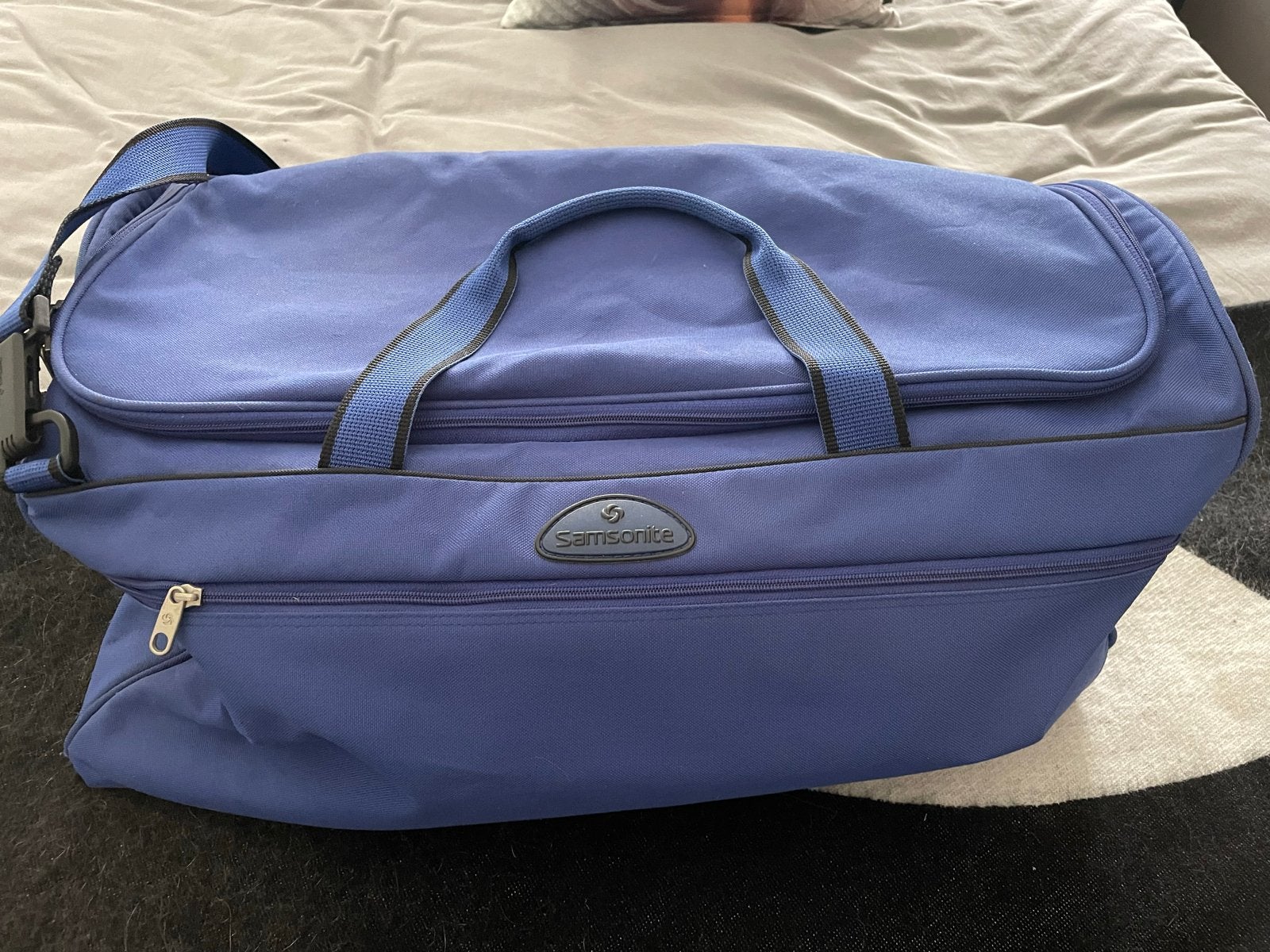 Kobaltblauwe Samsonite reistas, 55 cm, Ophalen, 40 tot 60 cm, Gebruikt, Blauw