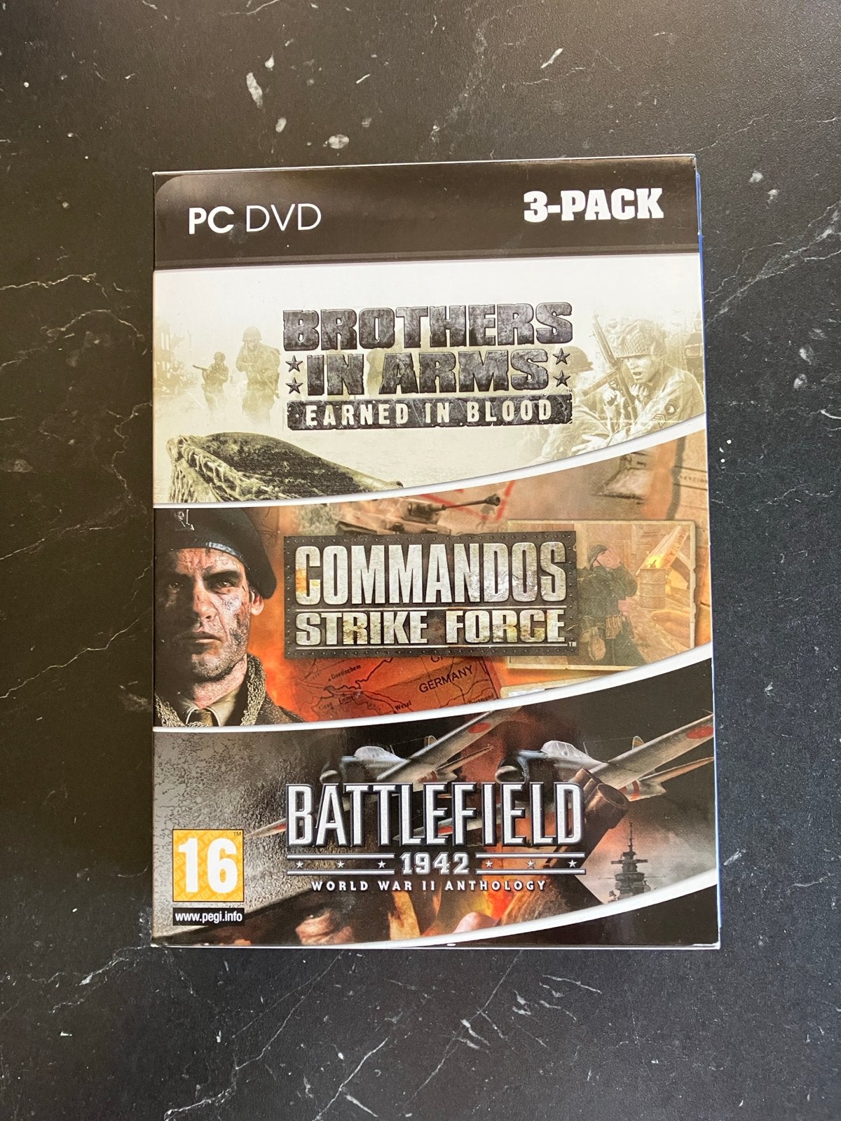 PC DVD 3-Pack: Battlefield, Commandos, Brothers in Arms, Online, Gebruikt, Shooter, 1 speler