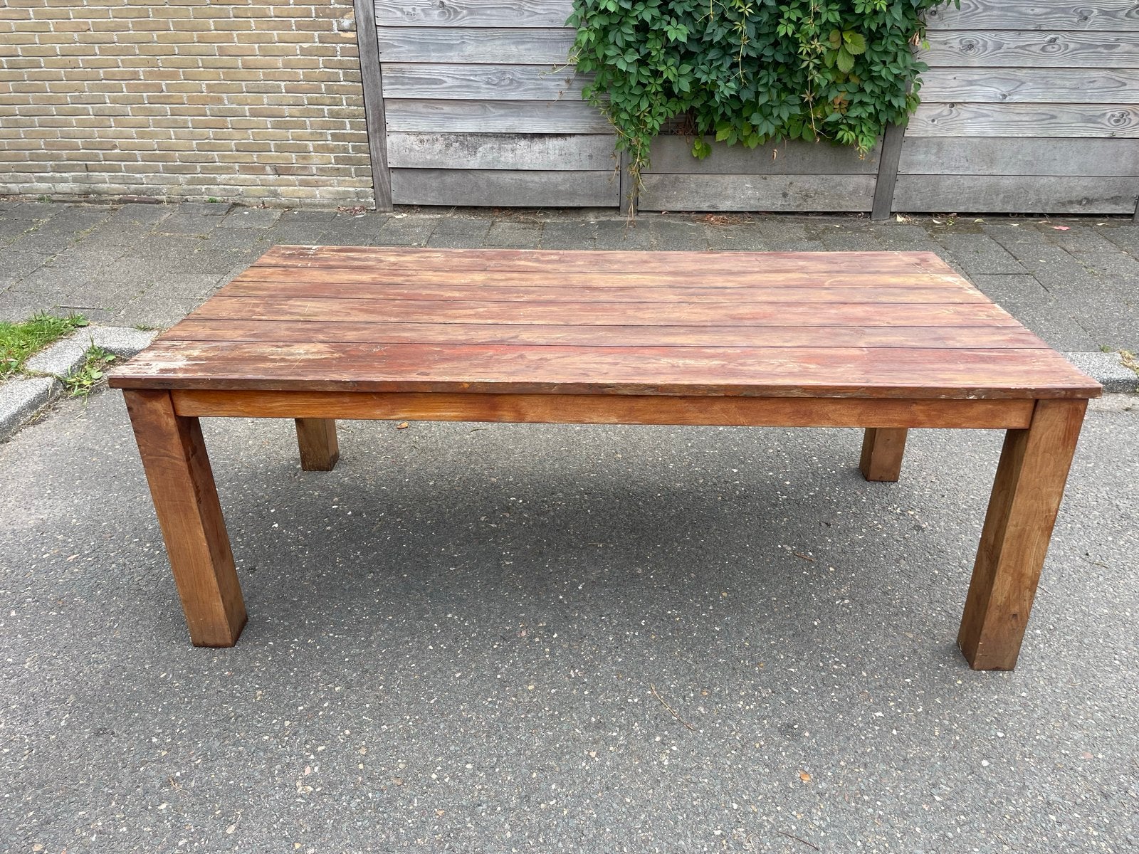 Teakhouten tafel 100x200 cm, hoogte 73,5 cm, Huis en Inrichting, Tafels | Eettafels, Ophalen, Gebruikt, Teakhout, 50 tot 100 cm