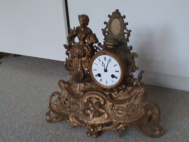 Antieke Franse pendule klok uit ca. 1850, Antiek en Kunst, Antiek | Klokken, Ophalen of Verzenden