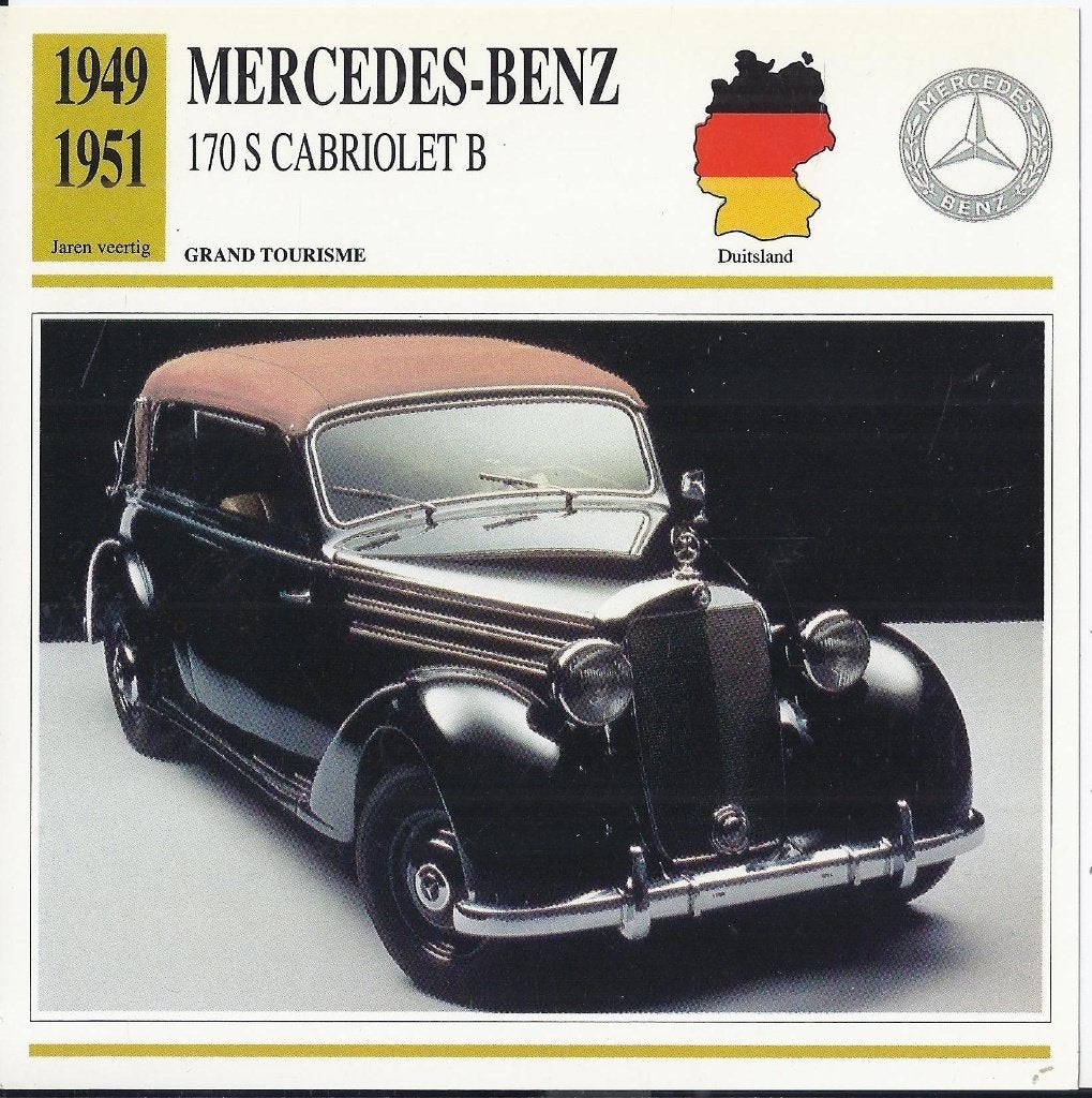 Ma77 autokaart mercedes benz 170 s cabriolet b, Ophalen of Verzenden, Zo goed als nieuw, Auto's